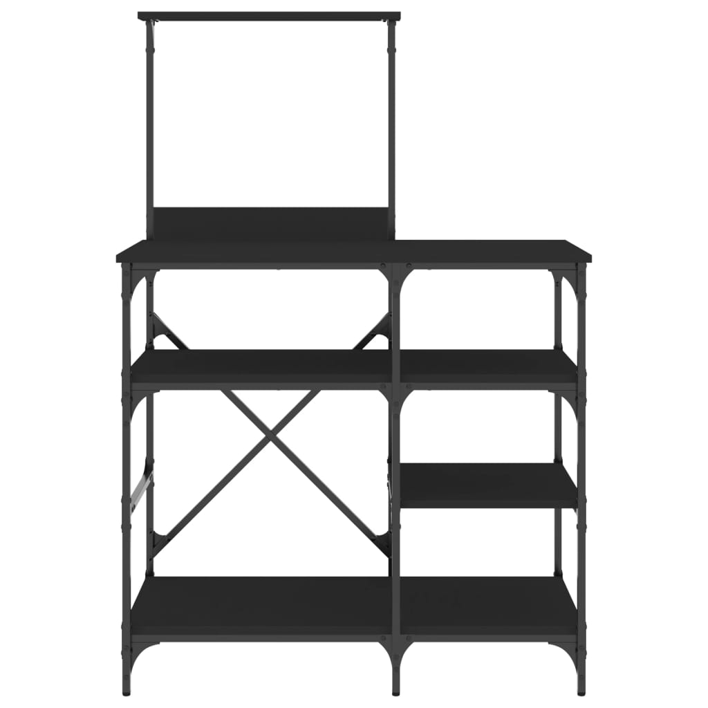 Baker's Rack Black 90x40x132 cm Engineered Wood and Metal